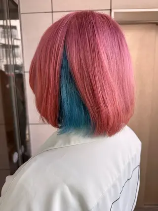 ショート カラー 🧸プルエクステ❤︎ ネイルKAO🧸のヘアスタイル