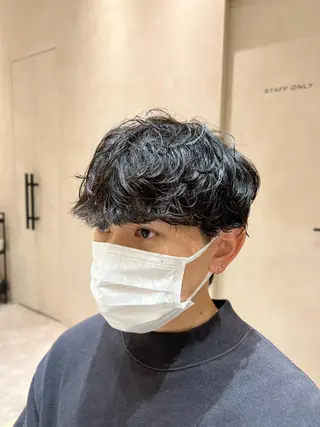 ショート パーマ メンズ 波巻きスパイラルパー マ/シャドウパーマ駿のヘアスタイル