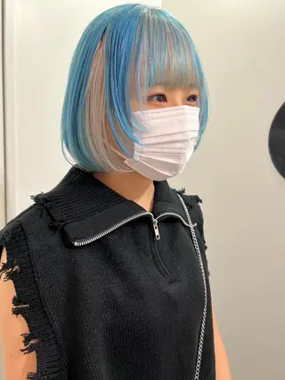 ショート カラー ヘアアレンジ 🧨ブリーチー×ボブ レイヤー💎じゅえるのヘアスタイル