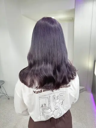 ロング カラー 透けるやわらか艶髪♡ ナチュラルストレートのヘアスタイル