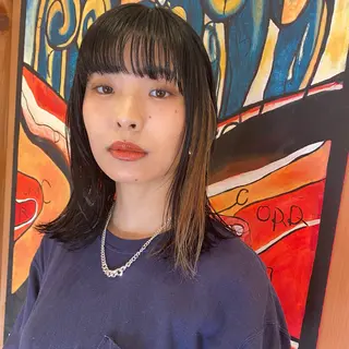 ミディアム カラー カット/パーマ/ カラー林本　南壱人のヘアスタイル