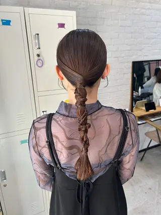 ヘアアレンジ 暖色/艶カラー/ エクステ/ユリヤのヘアスタイル