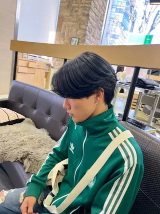 ショート カラー パーマ メンズ ﾎｯﾄﾍﾟｯﾊﾟｰ に移行中【かな】のヘアスタイル