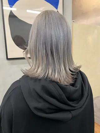 ミディアム カラー 垢抜けハイトーン×ブ ロウリストAZUKIのヘアスタイル