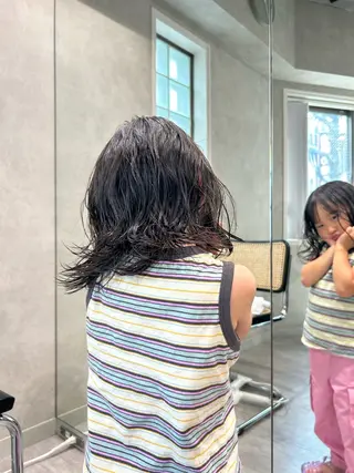 ミディアム パーマ ayano🍒パーマ 暖色カラーのヘアスタイル