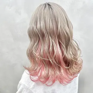 セミロング カラー 🤍髪質改善➕透明感 カラー🤍川上葵のヘアスタイル