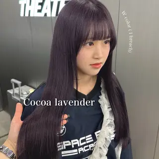 ロング カラー 暗髪🩶ラベンダー/ ブルー/ユウナ🤍のヘアスタイル