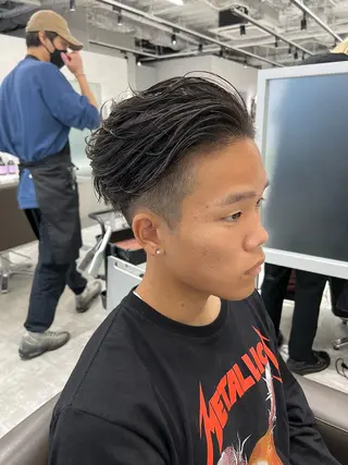 ショート カラー パーマ メンズ kiitos所属・関西センターパート メンズモデル募集のヘアスタイル