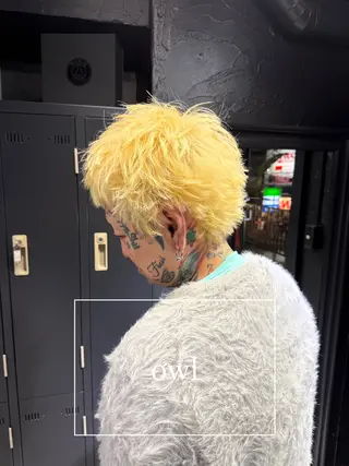 ショート カラー メンズ メンズ専門 美容師✨ アメ村 堀江颯瑛のヘアスタイル