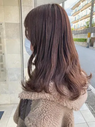 セミロング カラー 田中 あかねのヘアスタイル