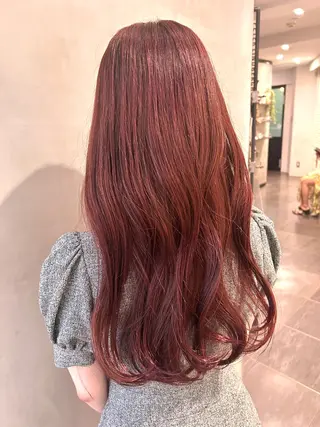 ロング カラー 暖色🍒姫カット🎀 オタク特化🎀ゆうなのヘアスタイル