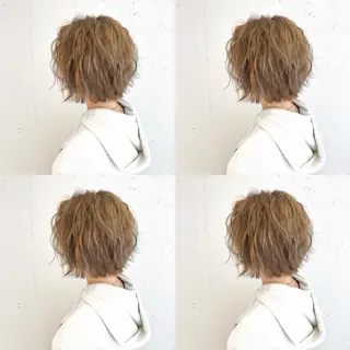 ショート ミルクティーベージュ 山本勝志のヘアスタイル