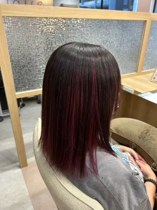 ミディアム カラー 癖毛￤ボブ￤暖色 🍒竹下 茜🍒のヘアスタイル