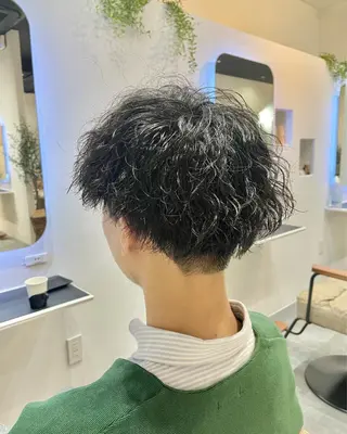 ショート パーマ メンズ ママ美容師 🌿まなべさとみ🌿のヘアスタイル