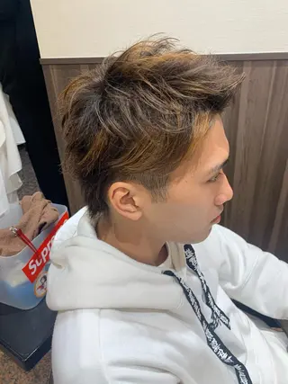 ショート カラー ヘアアレンジ メンズ IwAsh中山所属・✂︎中山ブリーチ・ パーマ✂︎露木智也のヘアスタイル