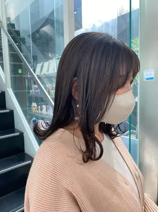 ミディアム カラー とびまつ /ショート/脱白髪染のヘアスタイル