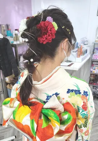 ロング カラー ヘアアレンジ ナカシマ  アユミのヘアスタイル