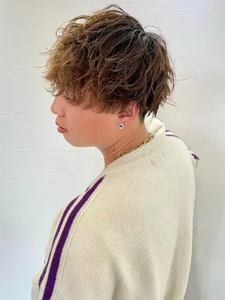 パーマ メンズ 水戸/ブリーチカラー ♠️♠️會澤遼真のヘアスタイル