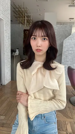 ミディアム 撮影カットモデル募集 前髪、顔周り/徳永のヘアスタイル