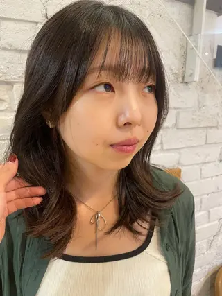 ミディアム パーマ 🍑おおしまくるみ 🍑暖色colorのヘアスタイル