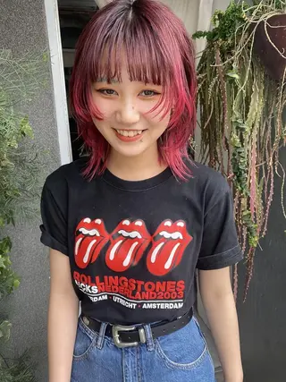 ミディアム カラー qiie ワンカラー 黒染め 白髪染めのヘアスタイル