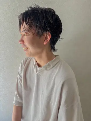 ショート パーマ メンズ en,所属・en,ショートボブ/ パーマ/透明感カラーのヘアスタイル