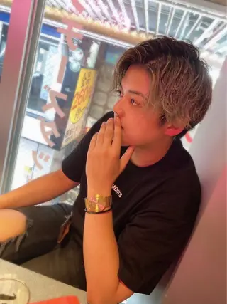 カラー パーマ メンズ 韓国風cut/ 縮毛矯正/正岡幹康のヘアスタイル