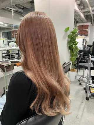 ロング カラー ハイトーン&髪質改善 &韓国エクステ🤎のヘアスタイル