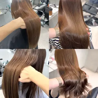 ロング カラー パーマ ONYX 表参道所属・表参道/ハイライト バレイヤージュ/縮毛のヘアスタイル