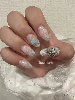 ネイル lettie🎀 京都ガーリーネイルのネイルデザイン