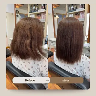 セミロング 髪質改善×縮毛矯正 古田絢子のヘアスタイル