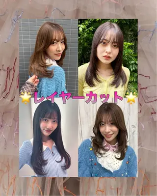 セミロング カラー 🫧レイヤーカット／ 蓮沼実奈🫧のヘアスタイル