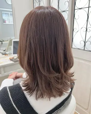 ミディアム カラー 🥛洒落髪小顔cut なら龍崎🥛のヘアスタイル
