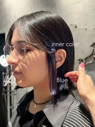 セミロング カラー ヘアアレンジ 暖色ダブルカラーボブ レイヤー🌈AINAのヘアスタイル