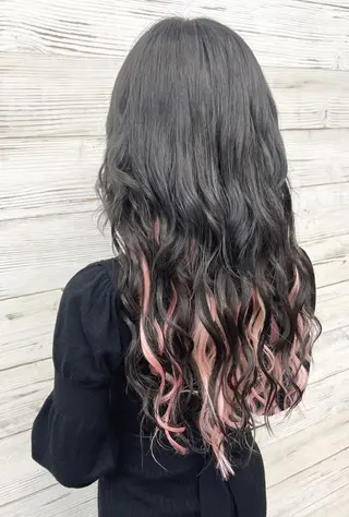 セミロング カラー ヘアアレンジ 枝毛カット&髪質改善 満足NO.1岡しゃんのヘアスタイル