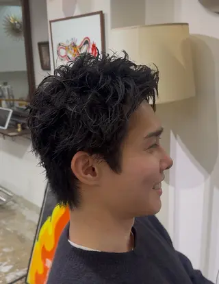 ショート Maison 心斎橋店所属・メンズ特化パーマ/ ハイトーンブリーチのヘアスタイル