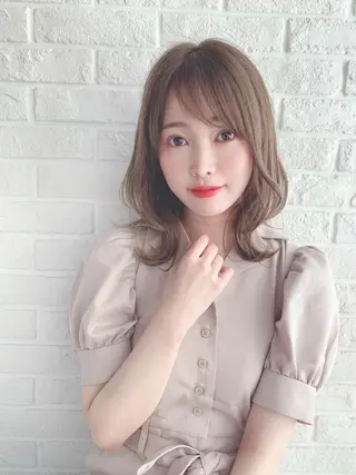 ミディアム カラー なりたいが叶う ながしまじゅんきのヘアスタイル