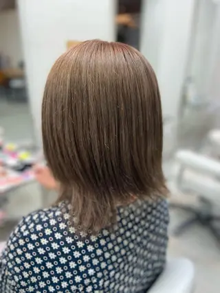 ミディアム カラー 菊地 美憂のヘアスタイル