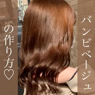 ミディアム カラー ブリーチなし Wカラー🩷星野翔太のヘアスタイル