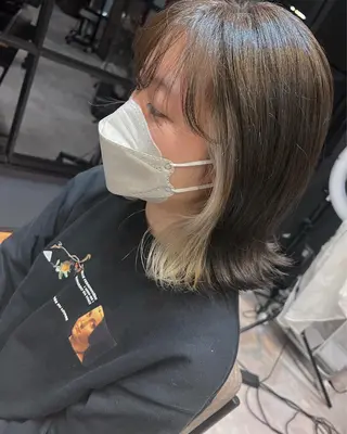 ミディアム カラー 髪質改善/ ブリーチ/中尾のヘアスタイル