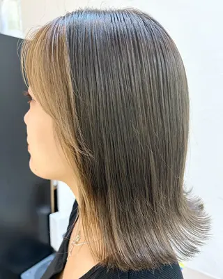 ミディアム カラー 艶質改善/縮毛矯正 ササキナツミのヘアスタイル