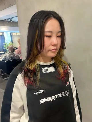 セミロング カラー オタク特化🎀 顔まわり🎀ゆうなのヘアスタイル