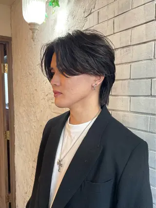 ミディアム パーマ メンズ スパイキーショート メンズカット/千葉駅のヘアスタイル
