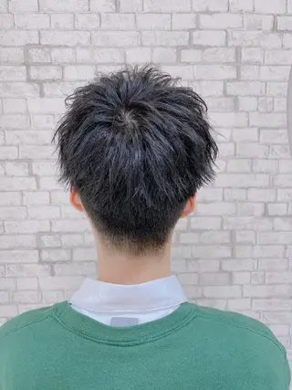 ショート カラー ヘアアレンジ メンズ ブリーチなし艶カラー 東家のヘアスタイル