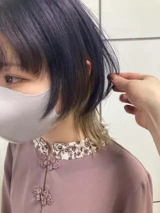 ショート カラー 髪質改善/痛ませ ないカラー/西村航大のヘアスタイル