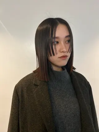 ミディアム カラー パーマ ヘアアレンジ メンズ 鈴木 乃愛のヘアスタイル