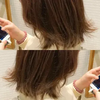 セミロング カラー ヘアアレンジ 美容室sand 横浜のヘアスタイル