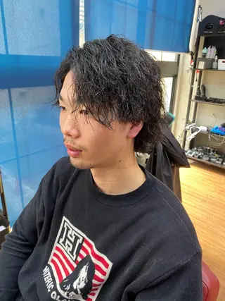 セミロング パーマ メンズ 【阪急六甲 サロン ド ロイ】所属・メンズ特化 岸本 阪急六甲サロンドロイのヘアスタイル