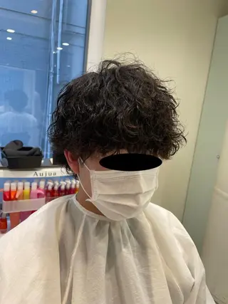 パーマ メンズ センターパート 川島爽楽のヘアスタイル