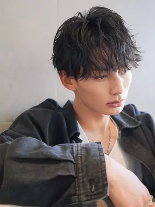 ミディアム パーマ メンズ 辻堂メンズ特化 YU-YAのヘアスタイル